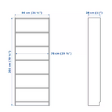 IKEA Billy Bookcase 80x28x202cm, White (1968741646401)