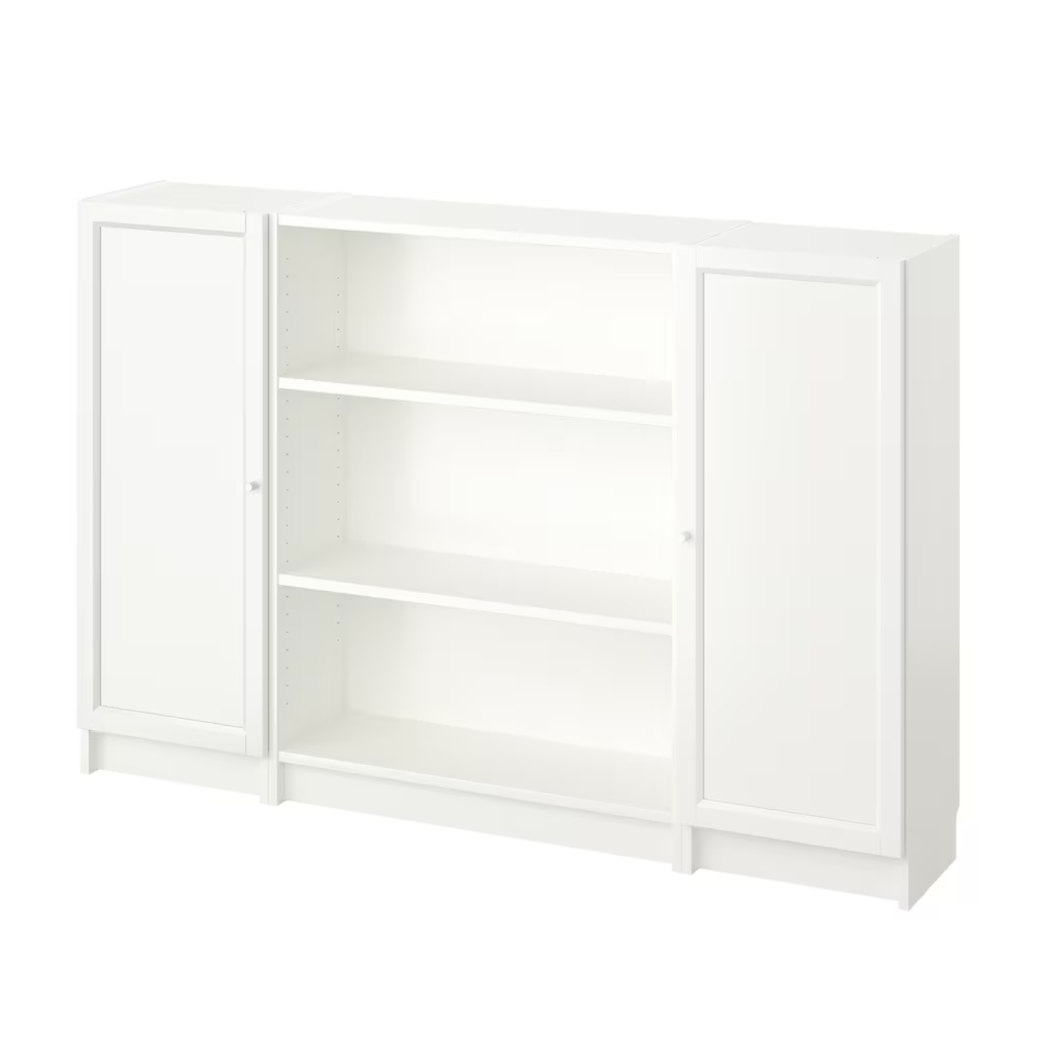 Ikea Billy Bookcase with Oxberg Solid Doors, 160x30x106cm, White (8129725661471)