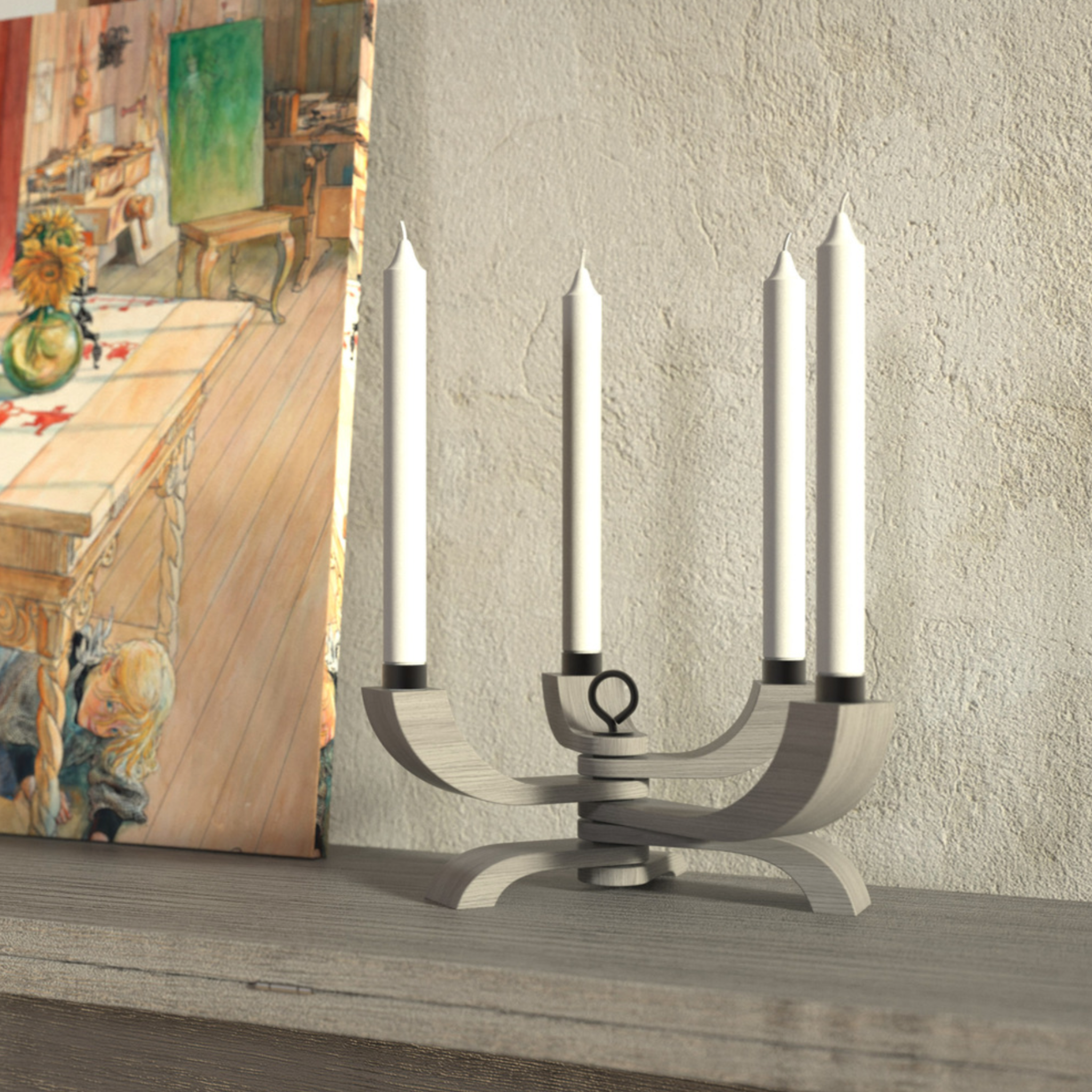 Design House Stockholm Nordic Light 4-arms Candleholder, Grey (8158289625375)