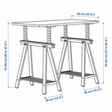 Ikea Lagkapten / Mittback Desk Combo, 120x60x73-96cm, White (8130982314271)